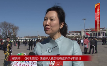 全国政协委员翟美卿：《民法总则》使监护人更加明确监护孩子的责任