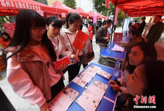 资料图：福州举行首届台湾创业创新创客基地人才招聘会。 张斌 摄