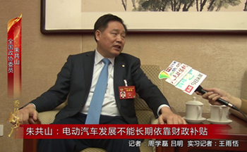 朱共山：电动汽车发展不能长期依靠财政补贴