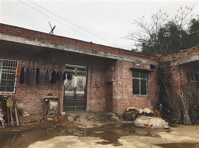 明家人现在居住的新砖房，建于2013年。 新京报记者 付珊 摄