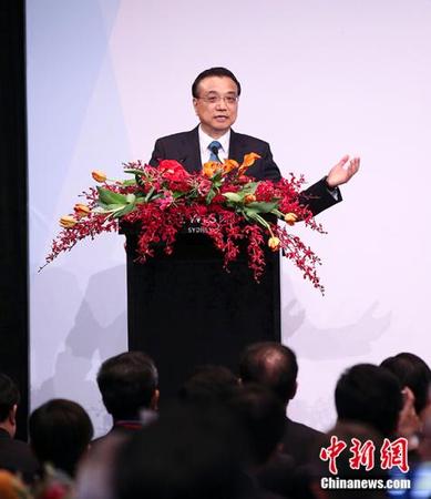 当地时间3月24日下午，中国国务院总理李克强在悉尼与澳大利亚总理特恩布尔共同出席中澳经贸合作论坛并发表演讲。 <a target='_blank' href='http://www.chinanews.com/'>中新社</a>记者 刘震 摄