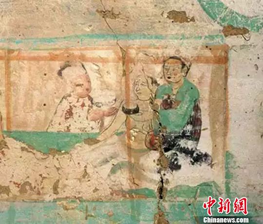 图为莫高窟9窟壁画良医授药(晚唐)。敦煌研究院供图 摄