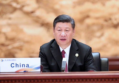 5月15日，“一带一路”国际合作高峰论坛在北京雁栖湖国际会议中心举行圆桌峰会，国家主席习近平主持会议并致辞。新华社记者 马占成 摄