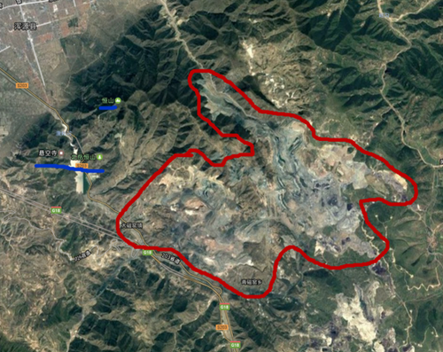 航拍直击露天采矿 北岳恒山多处山体遭到开挖