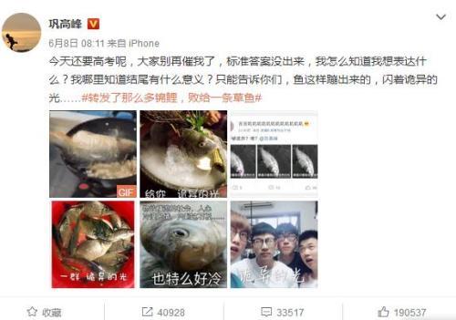 高考题“一条草鱼”引争议媒体：作者不会可以理解