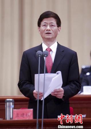 5月18日，全国公安系统英雄模范立功集体表彰大会在北京举行。图为国务委员、公安部部长孟建柱讲话。<a target='_blank' href='http://www.chinanews.com/'>中新社</a>发 张蔚然 摄