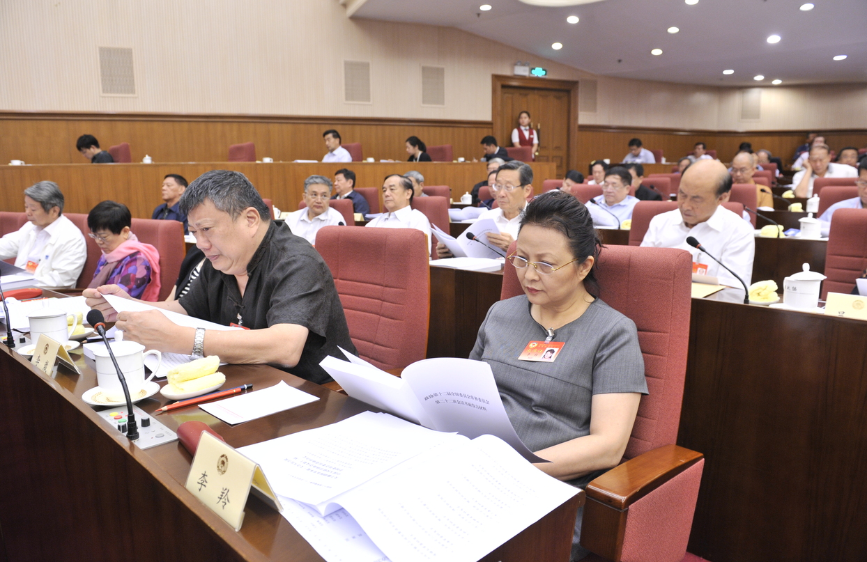      委员们认真听取大会发言
