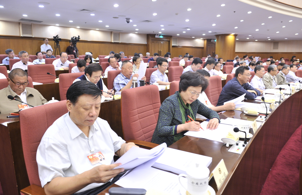 委员们认真听取大会发言
