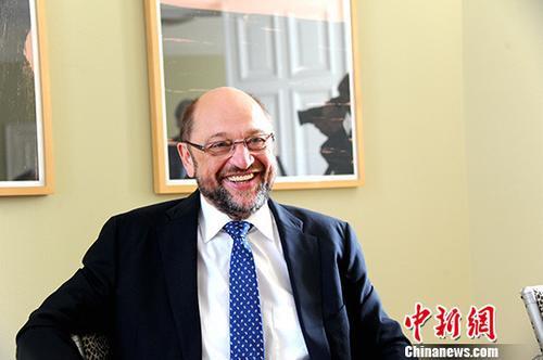 德国社民党候选人舒尔茨。<a target='_blank' href='http://www.chinanews.com/'>中新社</a>记者 彭大伟 摄