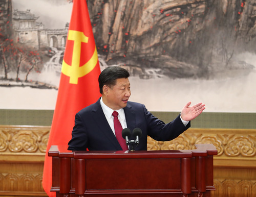 （5）习近平等十九届中共中央政治局常委同中外记者见面.