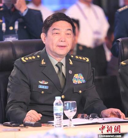 10月24日，第四次东盟防长扩大会在菲律宾克拉克举行。图为国务委员兼国防部长常万全在会议上发言。中新社记者 钟欣 摄