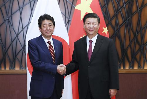 习近平会见日本首相安倍晋三