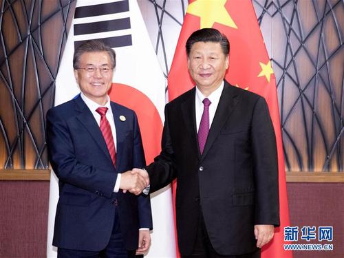 习近平会见韩国总统文在寅