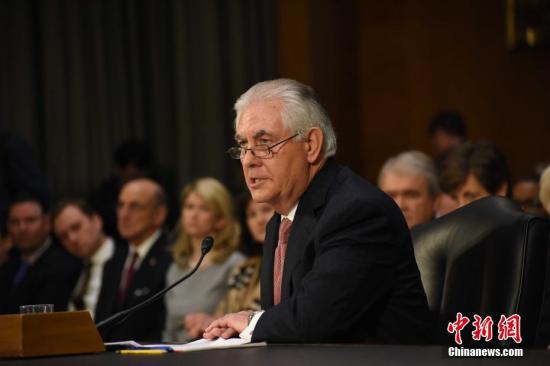 资料图:美国国务卿雷克斯·蒂勒森。<a target='_blank' href='http://www.chinanews.com/'>中新社</a>记者 刁海洋 摄 点击进入下一页