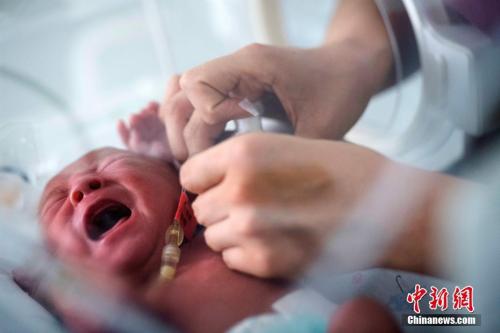 资料图：医护人员照顾婴儿。 <a target='_blank' href='http://www.chinanews.com/'>中新社</a>记者 韦亮 摄