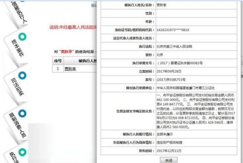 截图来源：中国执行信息公开网