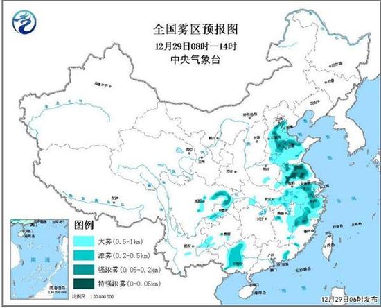 京津冀等11省市区今有大雾 多条高速部分路段封闭