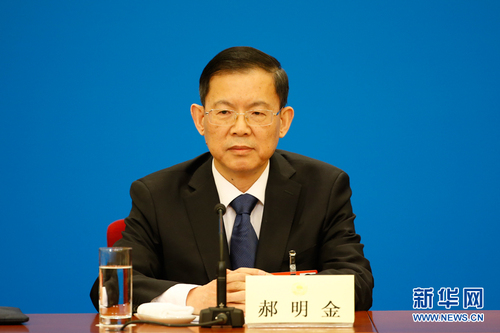 图为民建中央主席郝明金。新华网中国政府网 翟子赫 摄。