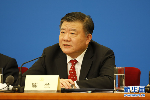 图为农工党中央主席陈竺。新华网中国政府网 陈杰 摄