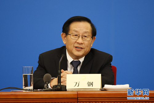 图为致公党中央主席万钢。新华网中国政府网 陈杰 摄