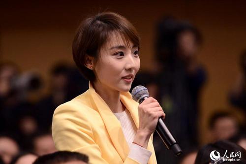 中央电视台记者提问 人民网记者 郝勇 摄