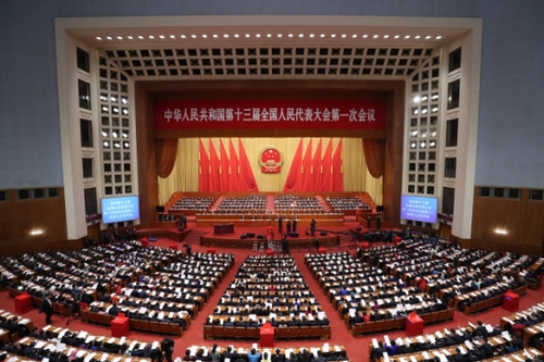 （4）十三届全国人大一次会议举行第三次全体会议