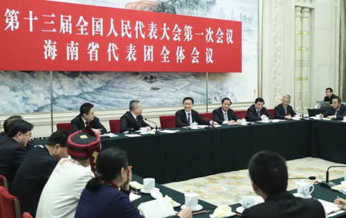 韩正参加海南代表团审议