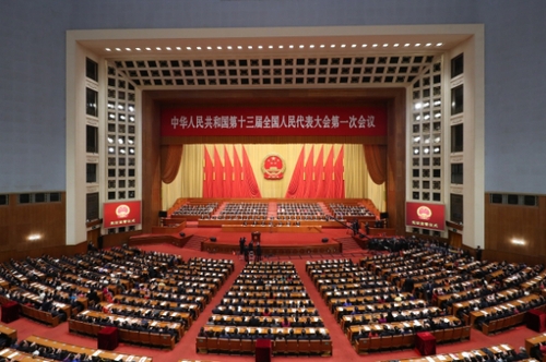 （11）十三届全国人大一次会议举行第六次全体会议