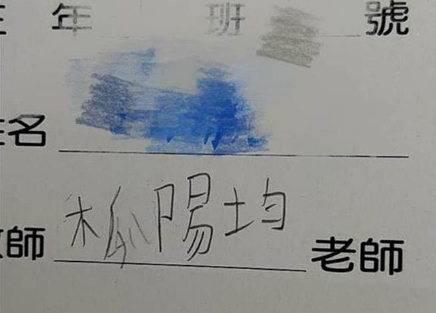  老师叫“木瓜阳均”？台小学生书写让网友笑翻