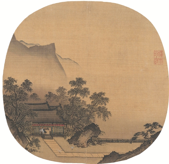 南宋 佚名 深堂琴趣图 59×78cm