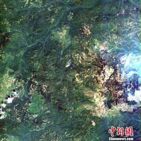 密云站接收的高分六号卫星16米多光谱中分辨率宽幅相机首轨数据快视影像。中科院遥感地球所 供图