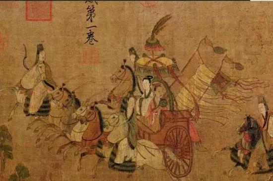 《洛神赋图》中乘坐轺车的曹植