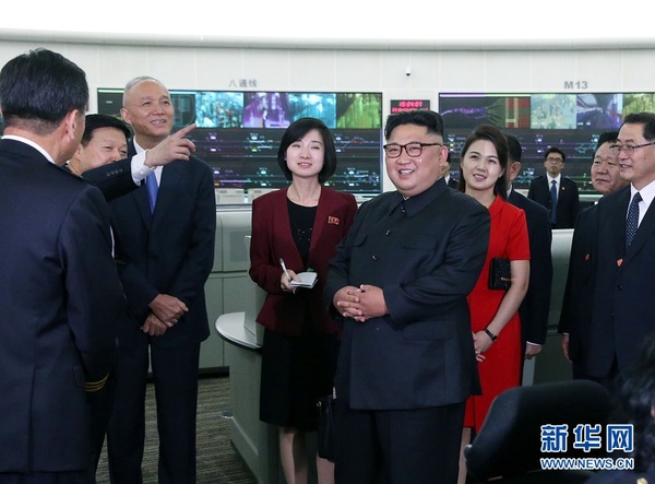 6月20日，中共中央总书记、国家主席习近平在北京钓鱼台国宾馆会见朝鲜劳动党委员长、国务委员会委员长金正恩。这是当天，金正恩参观北京市轨道交通指挥中心。