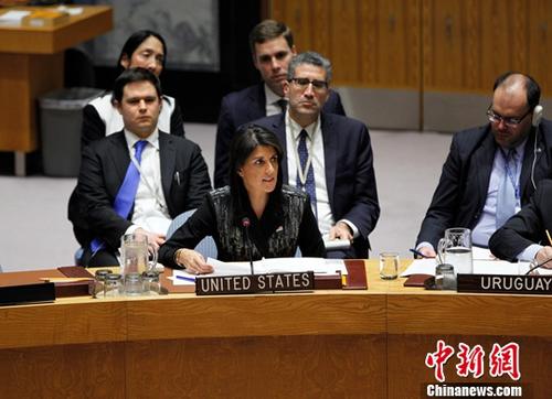 资料图：美国常驻联合国代表妮基·黑莉。中新社记者 马德林 摄