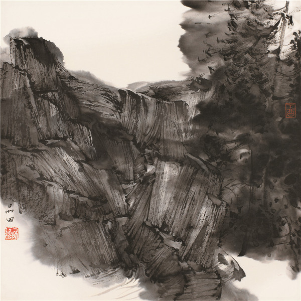 33·空山秋语 纸本水墨 34×34厘米 2017