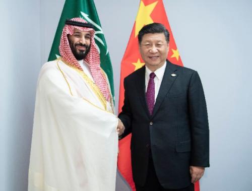 ——会见沙特阿拉伯王储穆罕默德，强调中方始终从战略高度和长远角度看待中沙关系。