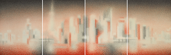 王舒野，上海浦东的时空裸体·即（114），233.7×173.5cm，墨、朱墨、麻纸，2018