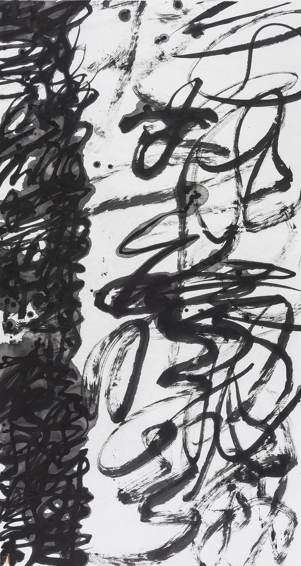 王冬龄，乱书，197×96cm，纸本水墨，2018