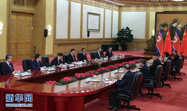 　1月8日，中共中央总书记、国家主席习近平同当日抵京的朝鲜劳动党委员长、国务委员会委员长金正恩举行会谈。