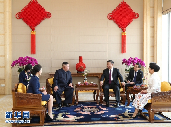 1月8日，中共中央总书记、国家主席习近平同当日抵京的朝鲜劳动党委员长、国务委员会委员长金正恩举行会谈。这是1月9日，习近平在北京饭店会见金正恩。