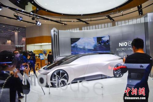 蔚来展出的EVE无人驾驶和纯电驱动概念车。<a target='_blank' href='http://www.chinanews.com/'>中新社</a>记者 骆云飞 摄