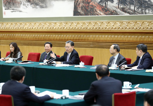 3月12日，中共中央政治局常委、中央纪委书记赵乐际参加十三届全国人大二次会议辽宁代表团的审议。新华社记者 鞠鹏 摄