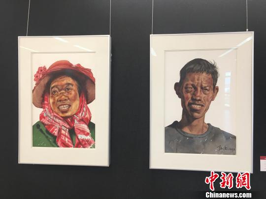 图为水彩画民族人像 陈静 摄