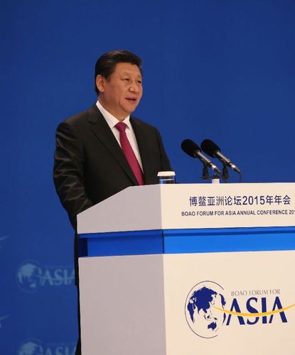 国家主席习近平在海南博鳌出席博鳌亚洲论坛2015年年会开幕式并发表主旨演讲。新华社记者 兰红光 摄