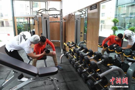 兰州市一居民区的一座“共享健身舱。<a target='_blank' href='http://www.chinanews.com/'>中新社</a>记者 杨艳敏 摄