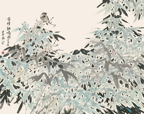 011 雪竹杜鸣图 54cm68cm 1993年_副本
