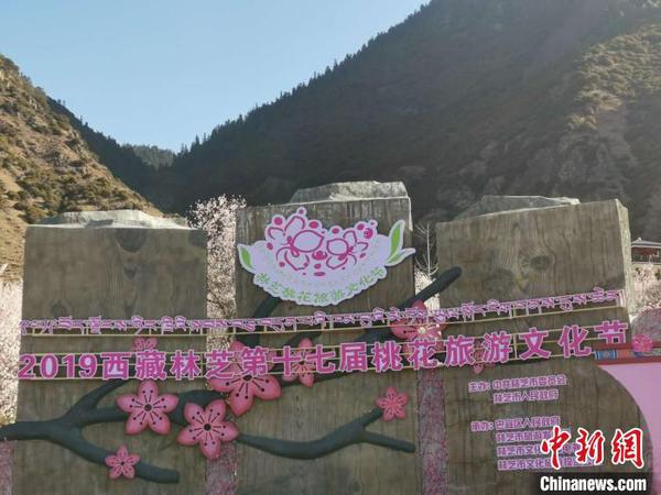 图为林芝桃花节主会场，2019年3月29日，林芝第十七届桃花旅游文化节在巴宜区开幕(资料图)。　张伟 摄