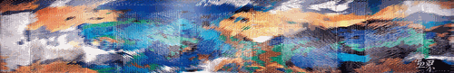 翟小实--浙江钱江潮涌壁画／铝、不锈钢／180cm×2800cm