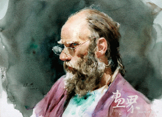 美国艺人（水彩）50x36cm-2007年-关维兴