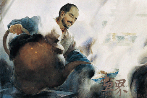 京-味（水彩）-50x75cm-1993年-关维兴